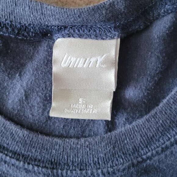 Utility Graphic Tee Navy Blue Women's Sz Small T-shirt Retro Y2K - Picture 3 of 7